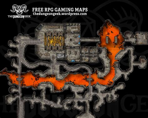 FREE RPG Battle Map – Dwarven Smelter Mines And Forge! – The Dungeon Geek