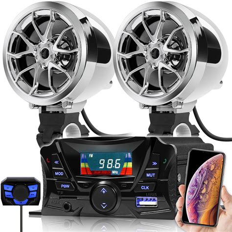 GoHawk TS3 3 in. 180W Bluetooth Motorcycle Stereo Speakers and ...