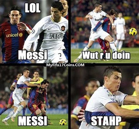 LOL Meesi...Wut r u doin...Messi...Stahp...LOL | Funny soccer memes, Soccer funny, Messi vs