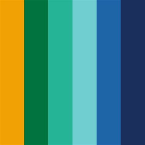 Orange, Green & Blue Color Palette