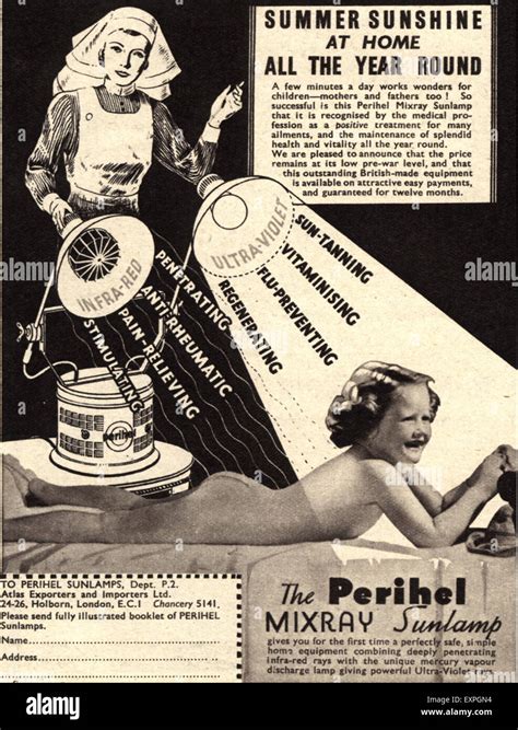 1930s UK Sun-lamps Magazine Advert Stock Photo - Alamy