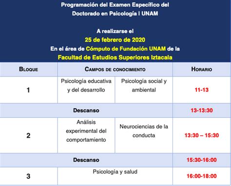 Examen Específico Doctorado | Posgrado de Psicología | UNAM