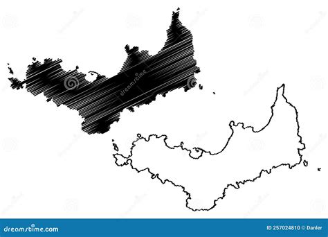 Porquerolles Island French Republic, France Map Vector Illustration ...