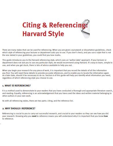 Harvard Reference Style - 29+ Examples, Format, How to write, PDF