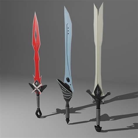 3D model Pack - Stylized Anime Sword melee weapon game ready VR / AR / low-poly | CGTrader