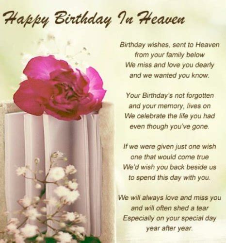 Happy Birthday Up In Heaven Poems - dohoy