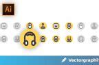 Create a Computer Peripherals Icon Set - 6th Part - Headphones Icon - Vectorgraphit - Blog