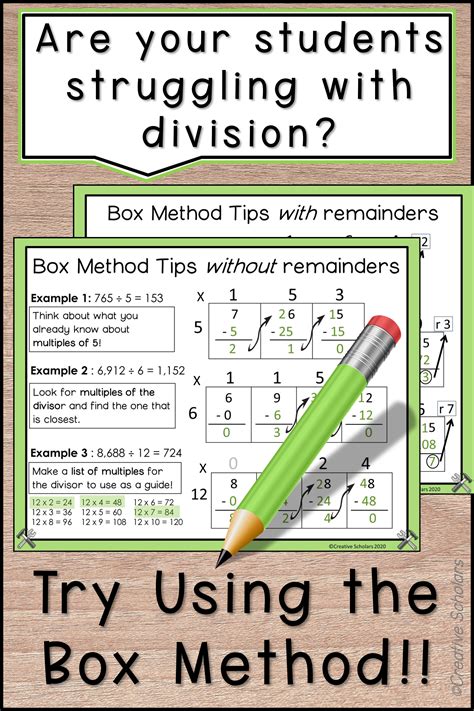 Long Division Box Method Worksheets