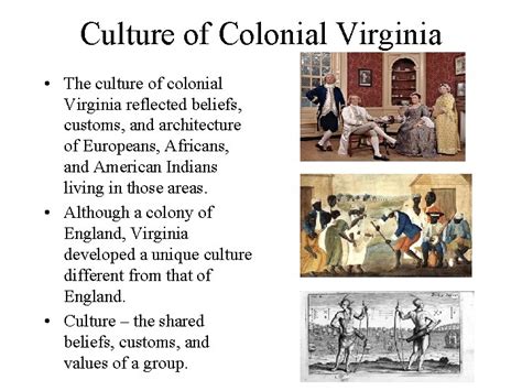 Life in the Virginia Colony Culture of Colonial