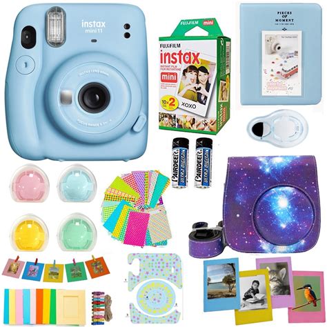 Fujifilm Instax Mini 11 Camera Sky Blue + Accessories kit for Fujifilm ...