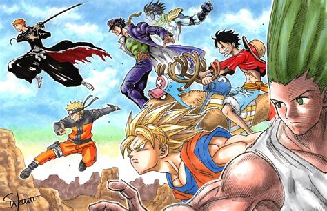 Anime Crossover DBZ HXH Naruto Shippuden One Piece Bleach JoJo's ...