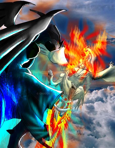 Reshiram VS Zekrom by Onigoru on DeviantArt