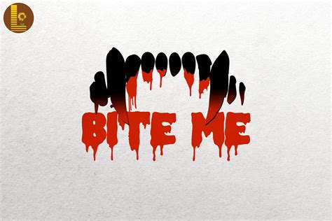 Bite Me Vampire Fang Halloween Graphic by Lewlew · Creative Fabrica