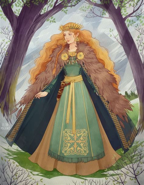 Norse goddess Freyja (art by Helena Mischenko) | Mythology art, Norse ...