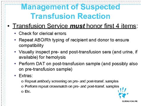 Diagnosis Management of Transfusion Reactions Christopher J