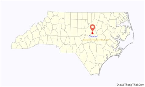 Map of Clayton town, North Carolina - Thong Thai Real