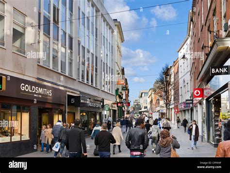 Shops on Clumber Street in the city centre, Nottingham, Nottinghamshire, England, UK Stock Photo ...