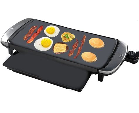 Large Nonstick Electric Griddle with Warming Tray for Pancake Breakfast ...