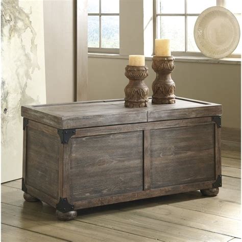 Ashley Vennilux Storage Coffee Table in Gray and Brown - T500-720