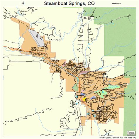 Steamboat Springs Colorado Street Map 0873825