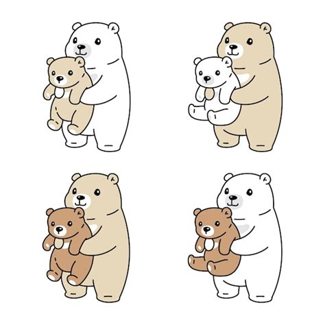 Premium Vector | Bear character baby polar bear cartoon