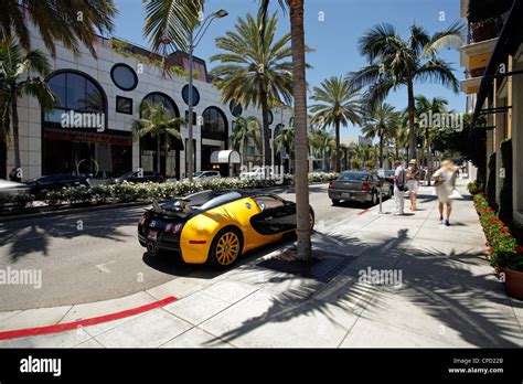 Luxury car parked on Rodeo Drive, Beverly Hills, Los Angeles, California, United States of ...