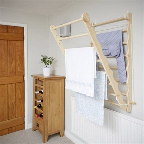 Wooden Wall Mounted Clothes Drying Rack - drying racks for clothes | Wall Mounted Clothes Drying ...