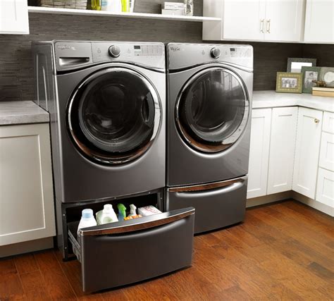 Maytag Washer/Dryer Laundry Pedestal with Storage Drawer Metallic Slate ...