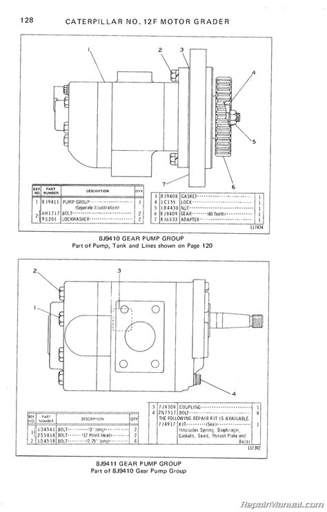 Caterpillar 12F Motor Grader Parts Manual