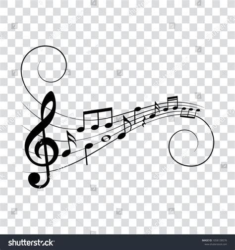 Musical design element, music notes, isolated, vector illustration ...