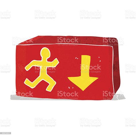 Cartoon Exit Sign Stock Illustration - Download Image Now - Cheerful, Clip Art, Cultures - iStock