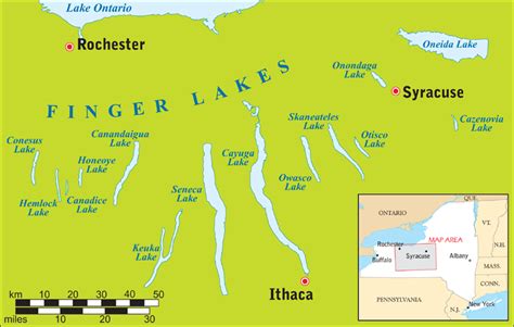 Finger Lakes New York Map - New York on a Map