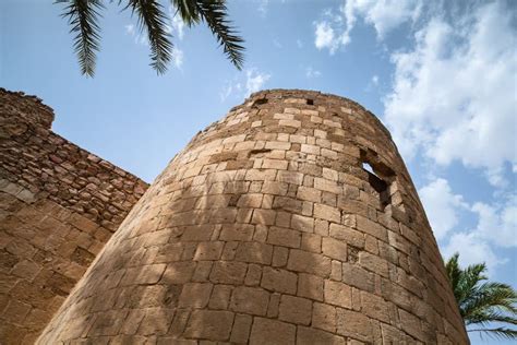 Tower of Old Aqaba Fortress, Mamluk Castle Stock Photo - Image of ...