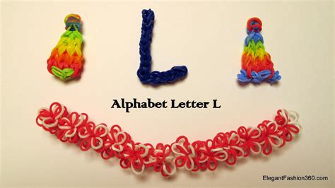 How to make alphabet letter L charm on rainbow loom | Rainbow loom ...