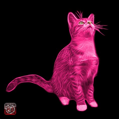 Pink Cat Art - 3771 Bb Painting by James Ahn