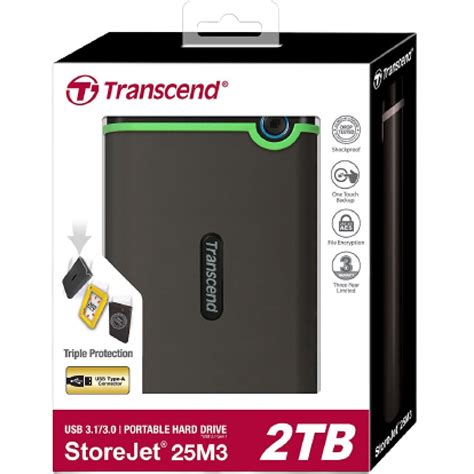 Transcend 2TB External Hard Drive USB 3.1 Gen 1 StoreJet 25M3S – Dove ...