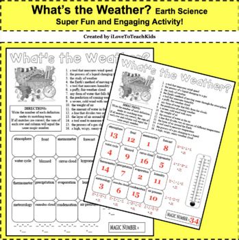 WEATHER METEOROLOGY Terms Vocabulary Activity BUNDLE (PDF & Google Docs)