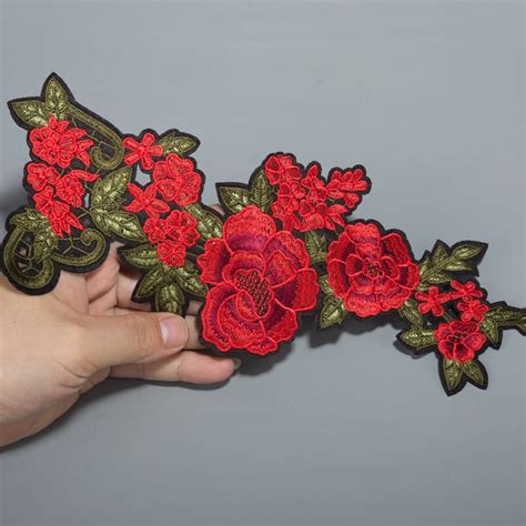 Rose Embroidery Iron On Patch | Custom Embroidery