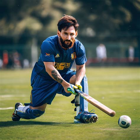 Messi playing cricket by jaideep yadav - Playground