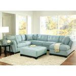 Blue Leather Sectional Sofa with Chaise – goodworksfurniture