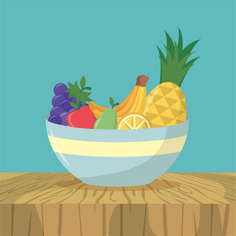 Bowl of fruits 1950237 Vector Art at Vecteezy