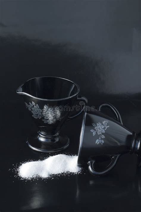 Sugar Bowl & Creamer Set Stock Image - Image of glassware, spill: 1390807