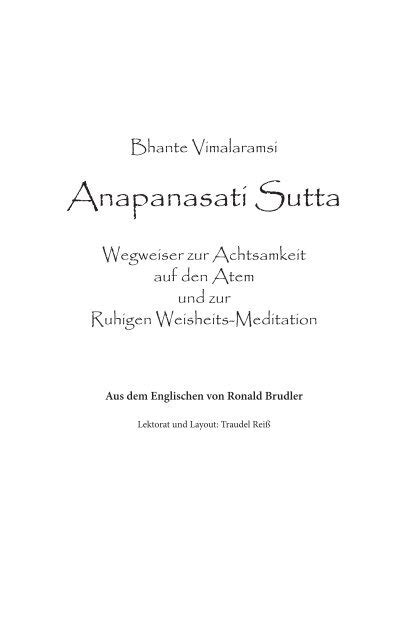 Anapanasati Sutta - Dhamma Sukha Meditation Center