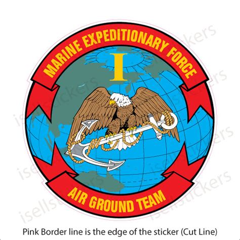 1st Marine Expeditionary Force Air Ground Team Vinyl Military Bumper ...