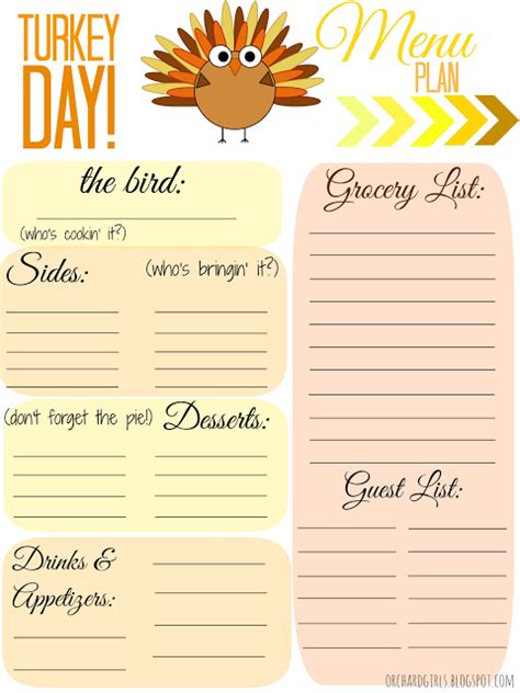 5 Free Thanksgiving Meal Planner Printables | Sabrina Sandoval