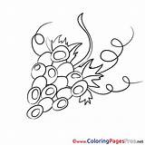 Grapes Coloring Page Printable sketch template