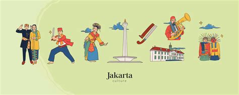 Isolated Jakarta Illustration. Hand drawn Indonesian cultures background 6622111 Vector Art at ...