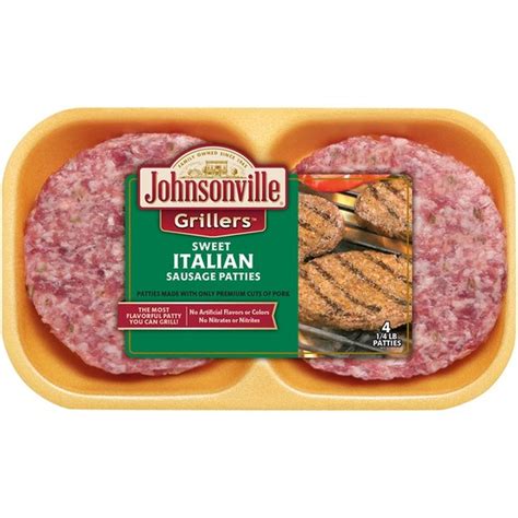 Johnsonville Grillers Sweet Italian Sausage Patties (4 oz) - Instacart