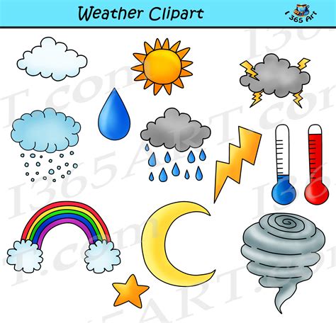 Weather Clipart Bundle Set - Commercial-Use Clipart for School