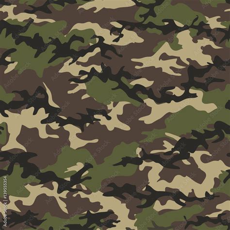 Camouflage seamless woodland pattern background. Military camouflage ...